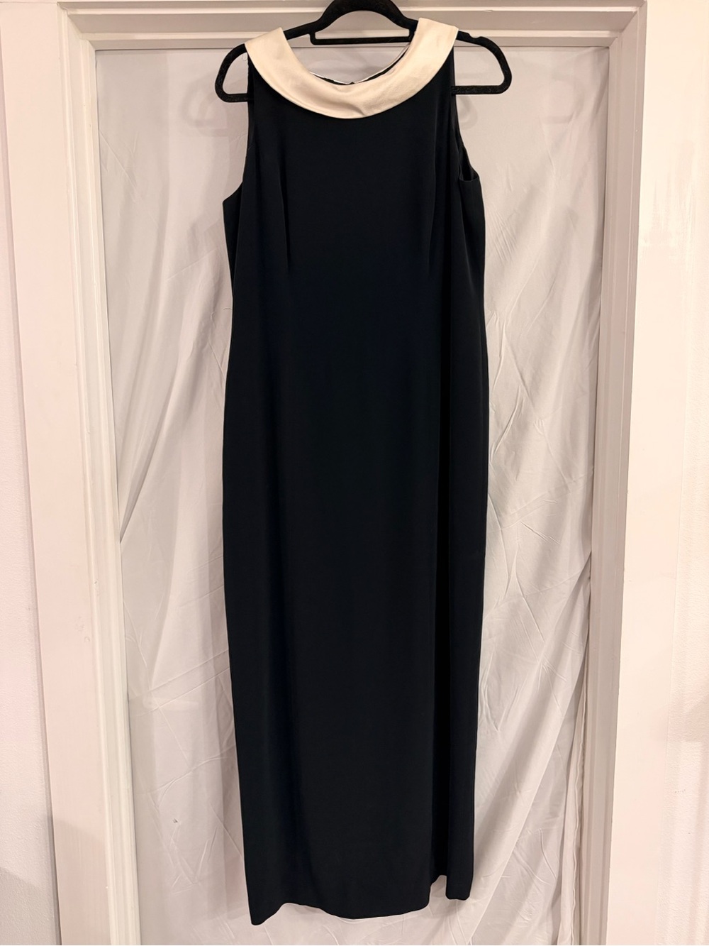 Jones New York Evening Black Ivory Collar Maxi Dress 14